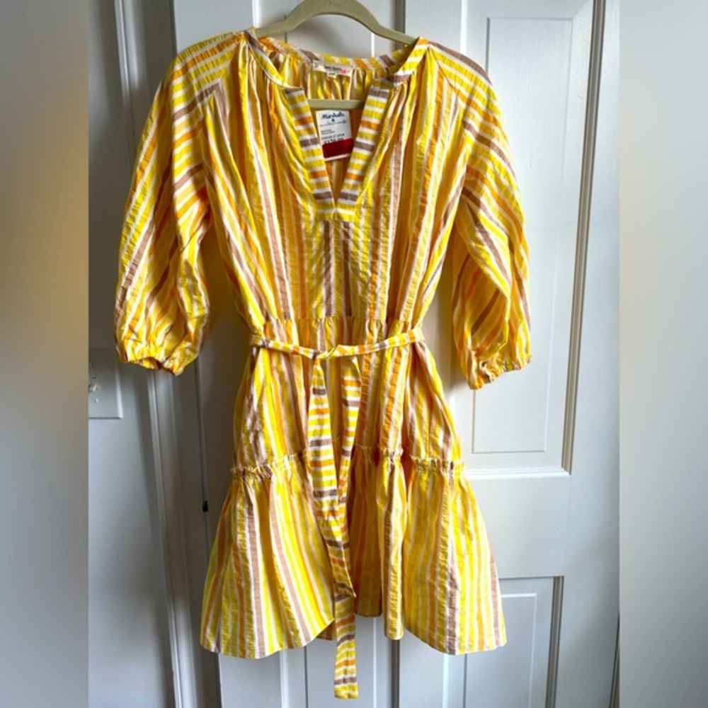 NWT LEMLEM Yellow Sunshine Stripe Dress size M